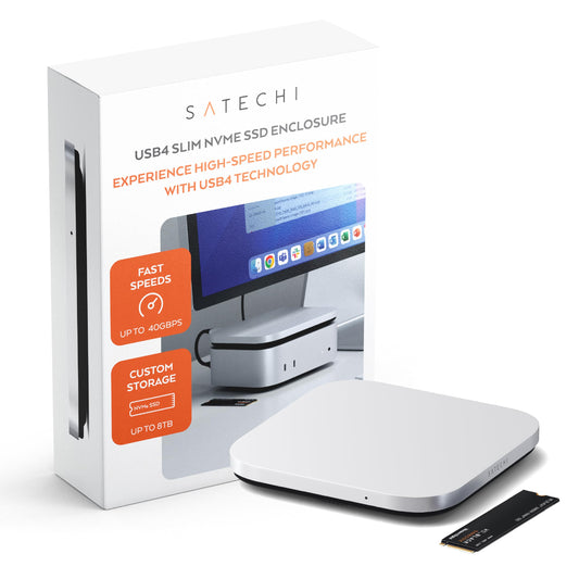 Carcasa SSD NVMe USB4 Satechi Plateado Compatible con Thunderbolt 5/4 para Mac Mini