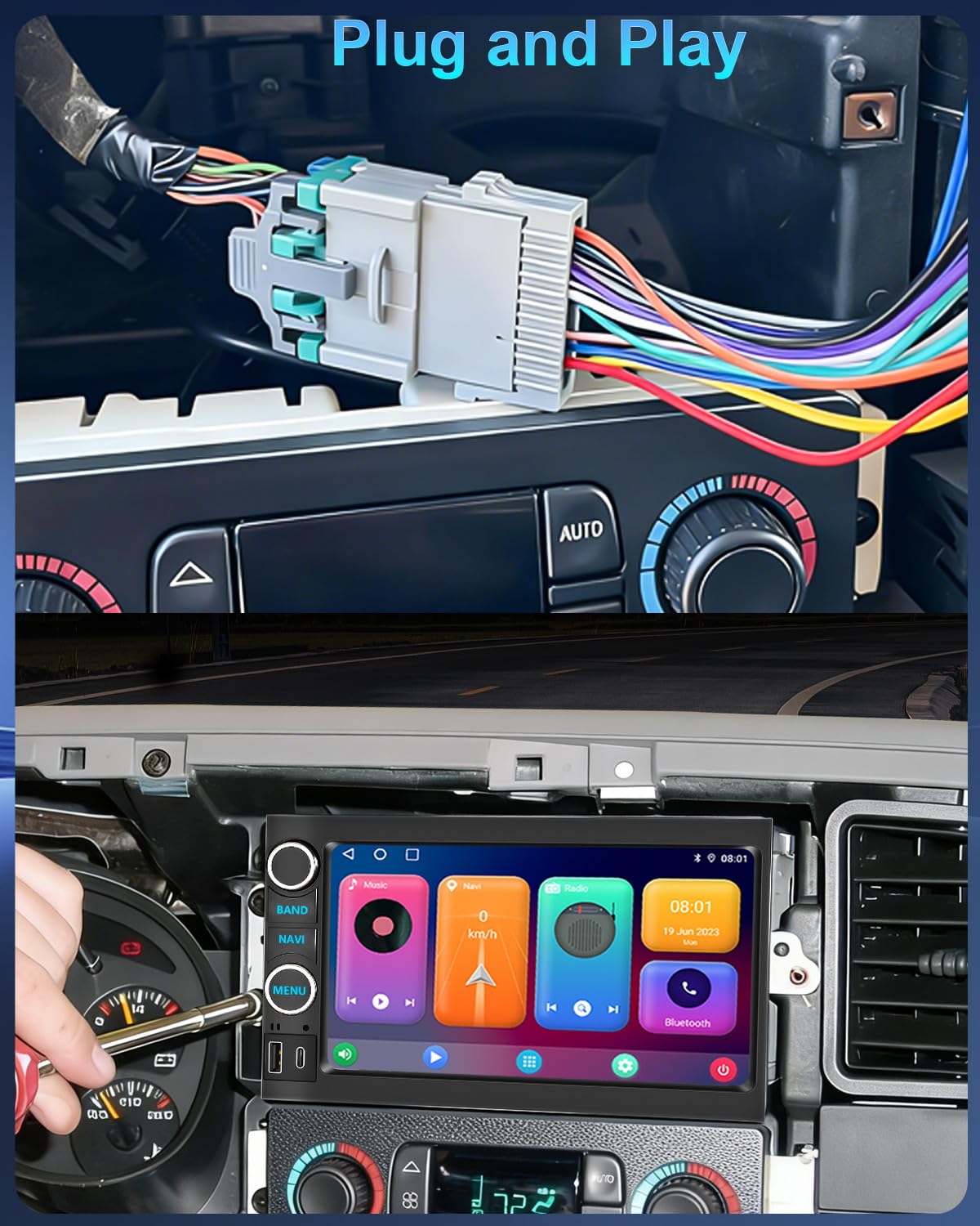 Radio de coche Android estéreo para Ford F150/F250/F350 Expedition Edge 2004-2014, Mustang 2005-2009, E150/E250 2009-2014, Mercury Milan 2006-2009 con Apple Carplay Android Auto GPS/WiFi/Backup Camera