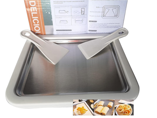 Máquina para hacer helados para niños Duomid enrollada para hacer helados, con 2palas, máquina de yogur congelado, sartén/rollo de helado instantáneo, máquina de sorbete, fabricante de helados, tazón