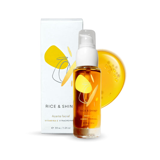 RICE & SHINE | Aceite de Germen de Arroz - Aceite Facial Natural con Vitamina E | Skin Care 60% más Vitamina E que el Aceite de Argán - Protección para Piel Sensible