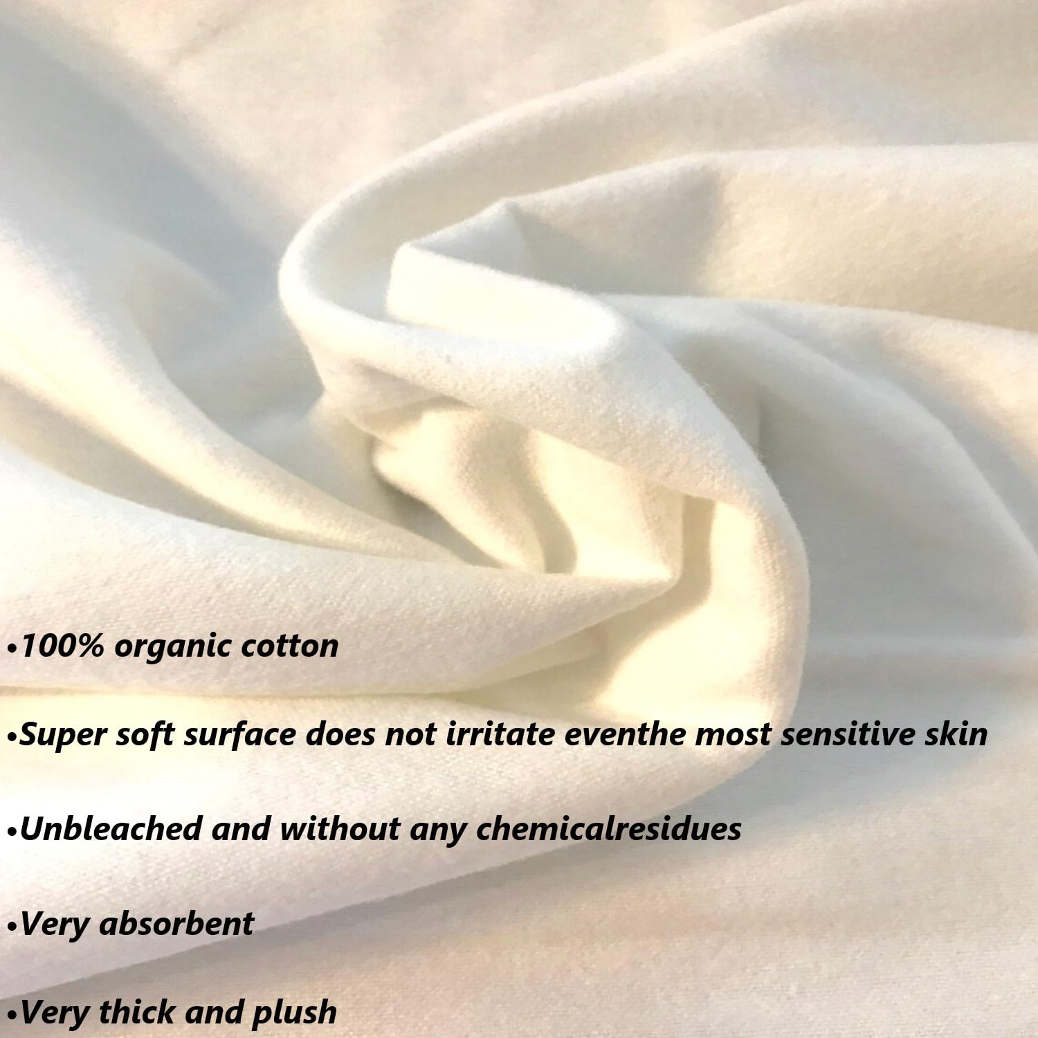 Cogetoro 2Pcs Organic Cotton Triple Layer Flannel for Castor Oil Pack，Reusable Castor Oil Pack for Liver Detox