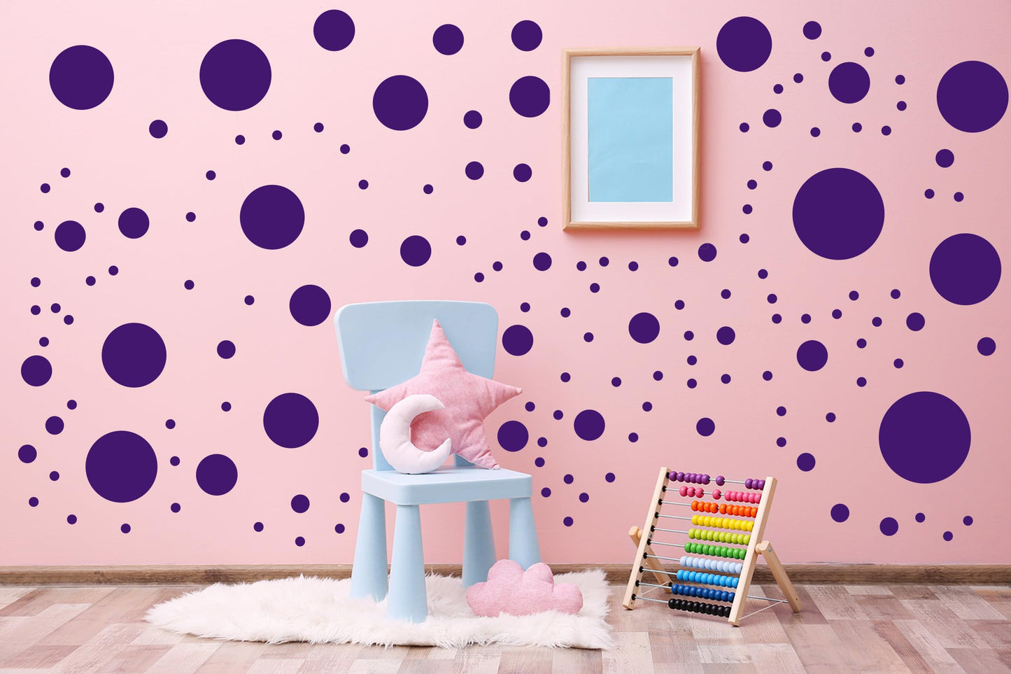 StickerDeen más de 500 calcomanías surtidas de lunares circulares para pared para recámara de niños, sala de estar, aula, cuarto de juegos. Adhesivos de vinilo removibles para pared, calcomanías de