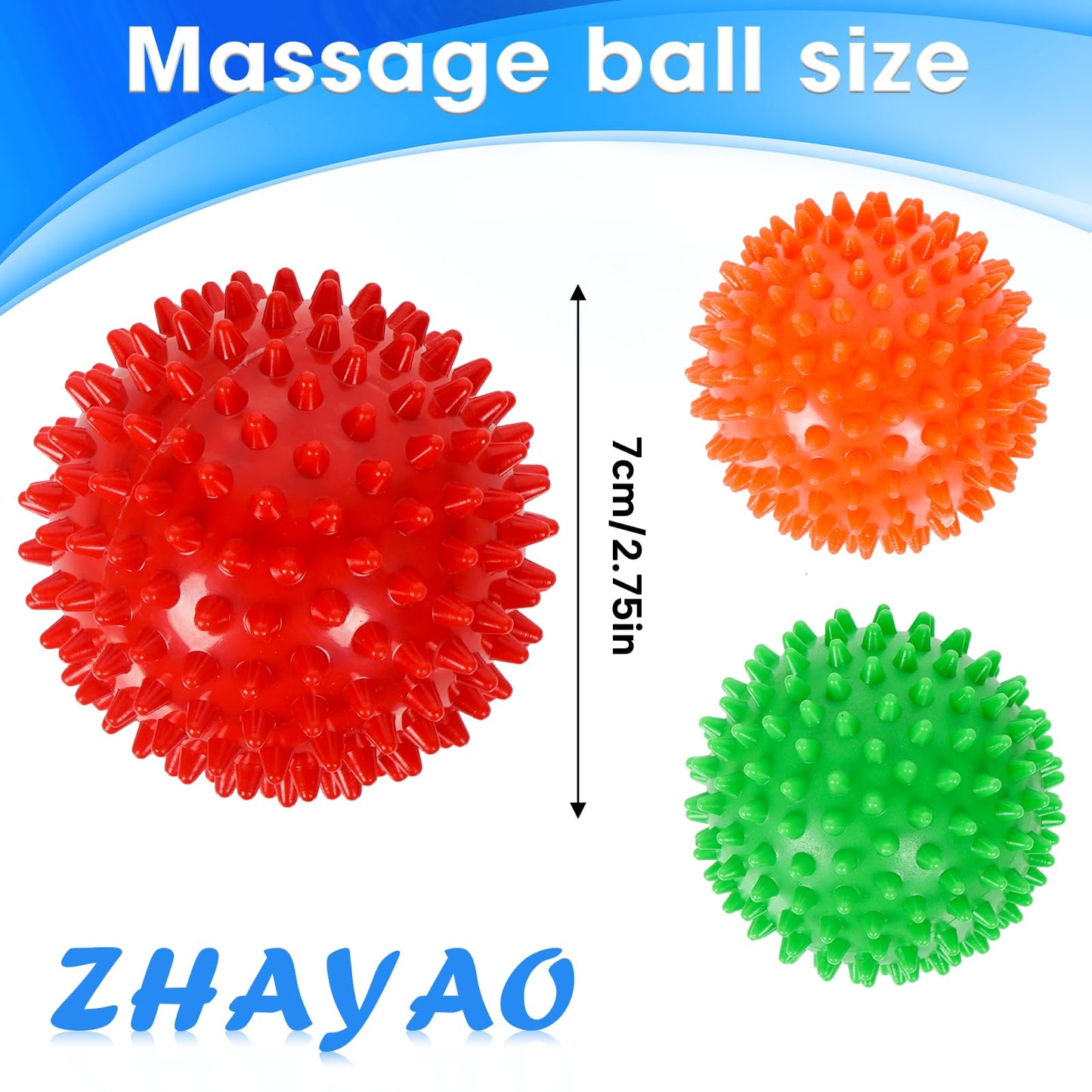 Juego de Bolas de Masaje ZHAYAO Negras con Púas para Neuroequilibrio