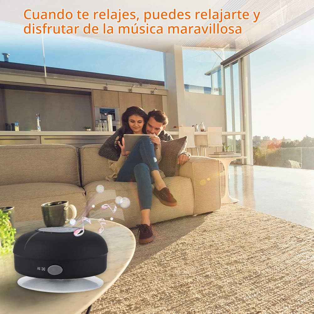 Altavoz Portátil Liukouu Negro con Ventosa Especial y Chip Decodificador Bluetooth