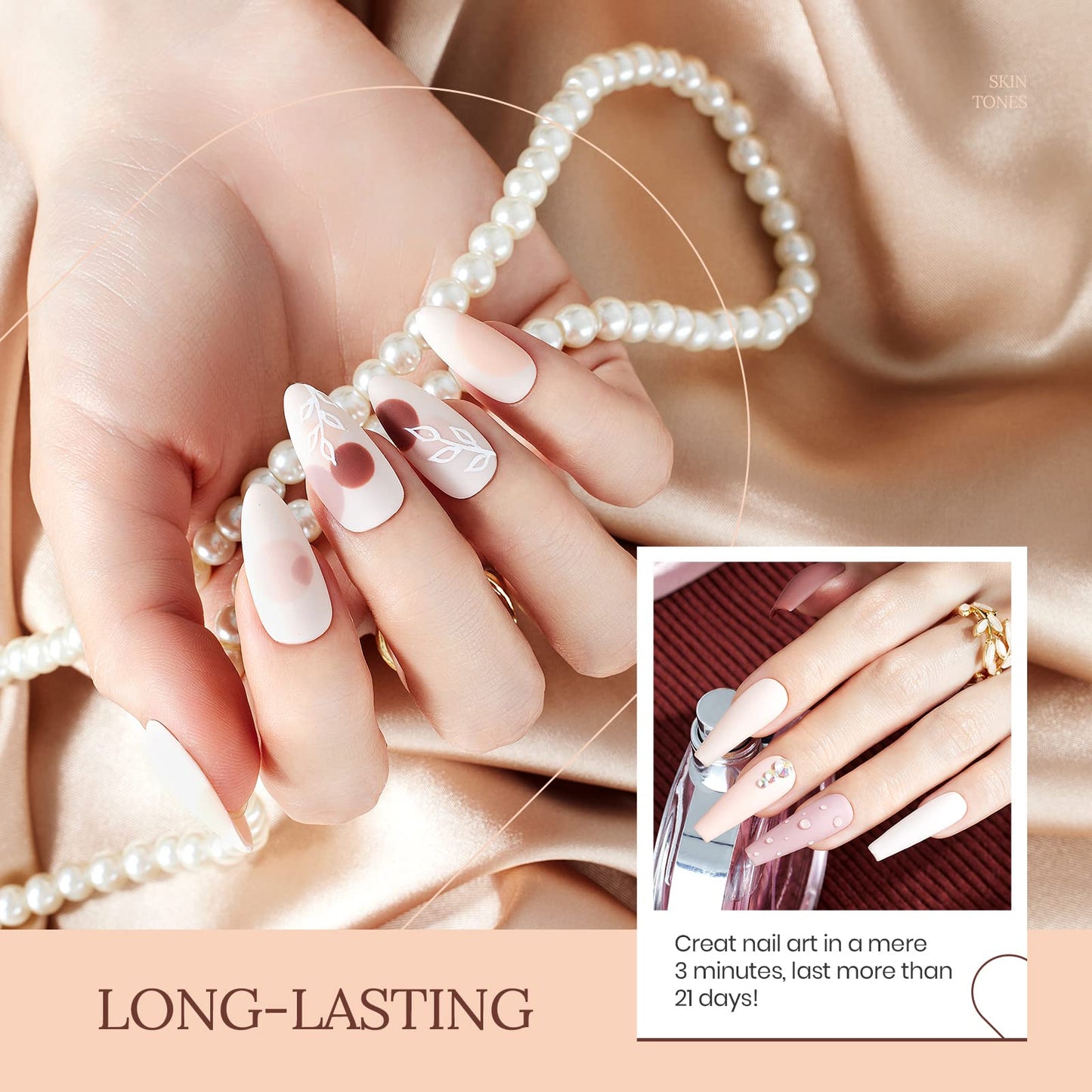 Beetles Esmalte en Gel Kit-Juego de 6 Colores de Esmalte de Gel Desnudo Todas Las Estaciones Tonos de Piel Rosa Marrón Gel de Uñas Neutro Kit De Uñas de Gel Con Empapa Lámpara LED Regalo de Manicura DIY Para Mujeres