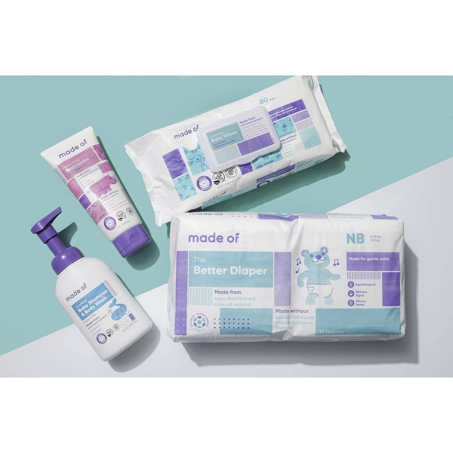 Hecho de pañales de bebé tamaño 2-10 horas pañales absorbentes, pañales de piel sensible, pañales hipoalergénicos, pañales sin perfume, pediatra y dermatólogo probado, hasta 10 libras, Size 0 (Newborn)