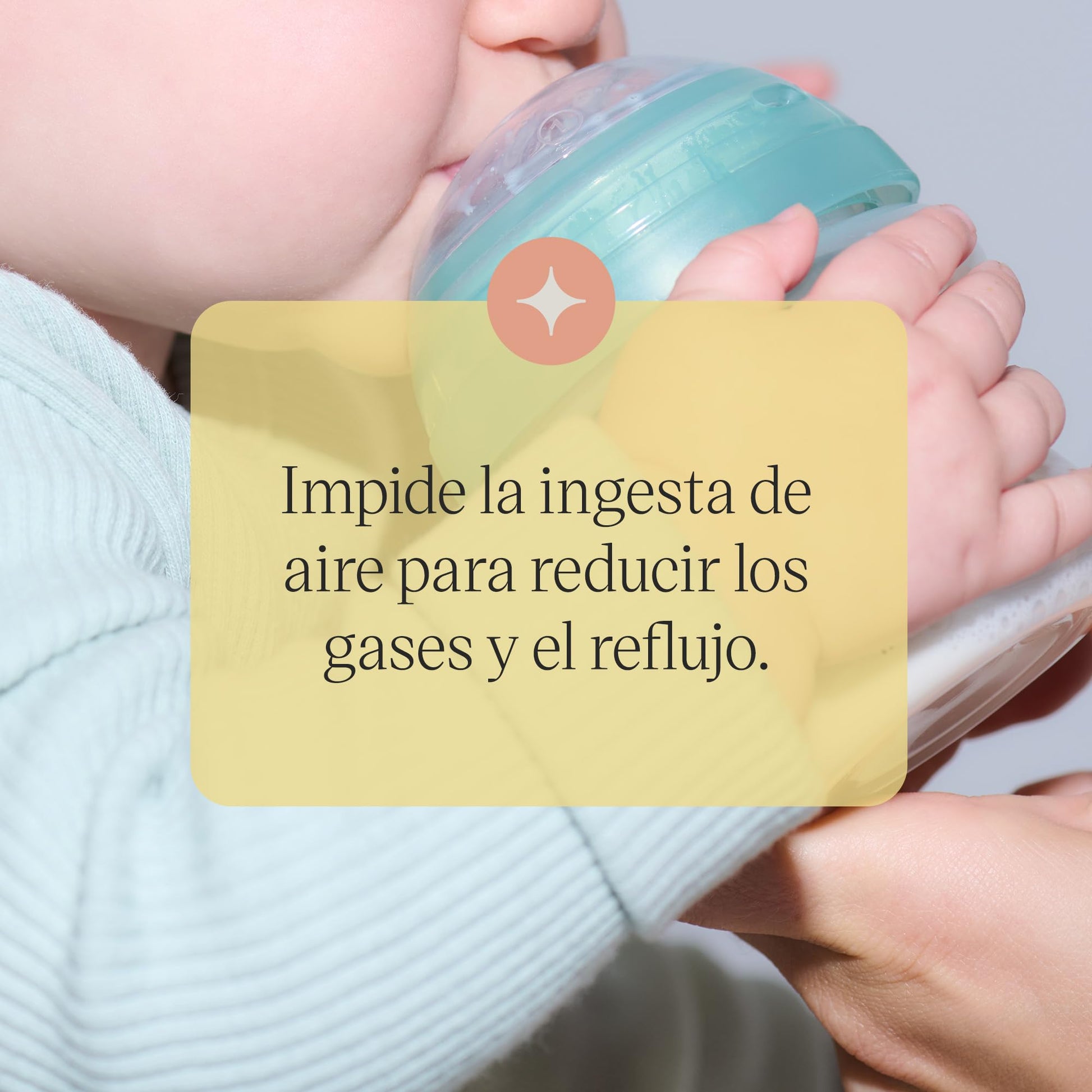 Reemplazo de Tetina Avanzado Tommee Tippee Transparente con Biberón Anticólicos Flujo Lento 0+ Meses