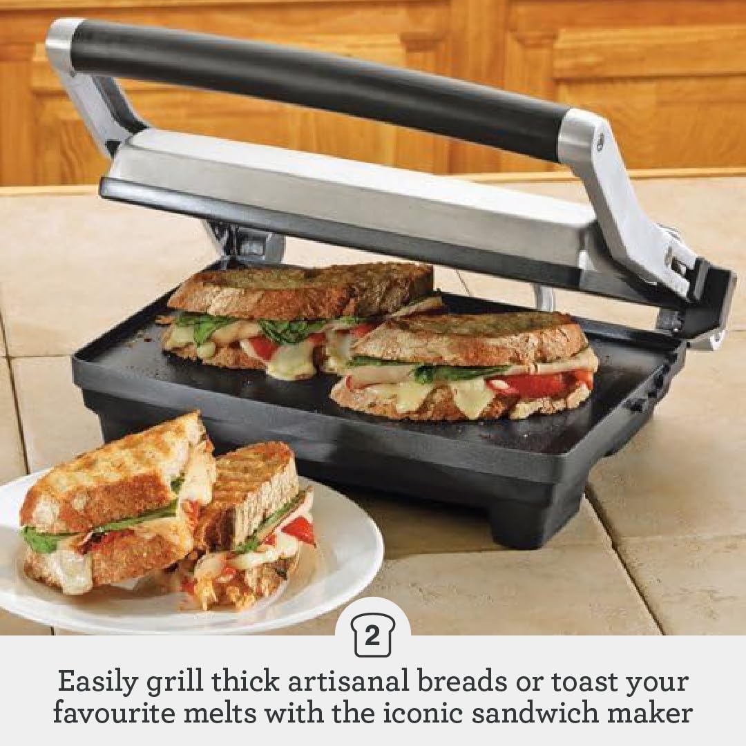 Breville BSG520XL Parrilla Panini con 4 Posiciones, color Acero Inoxidable
