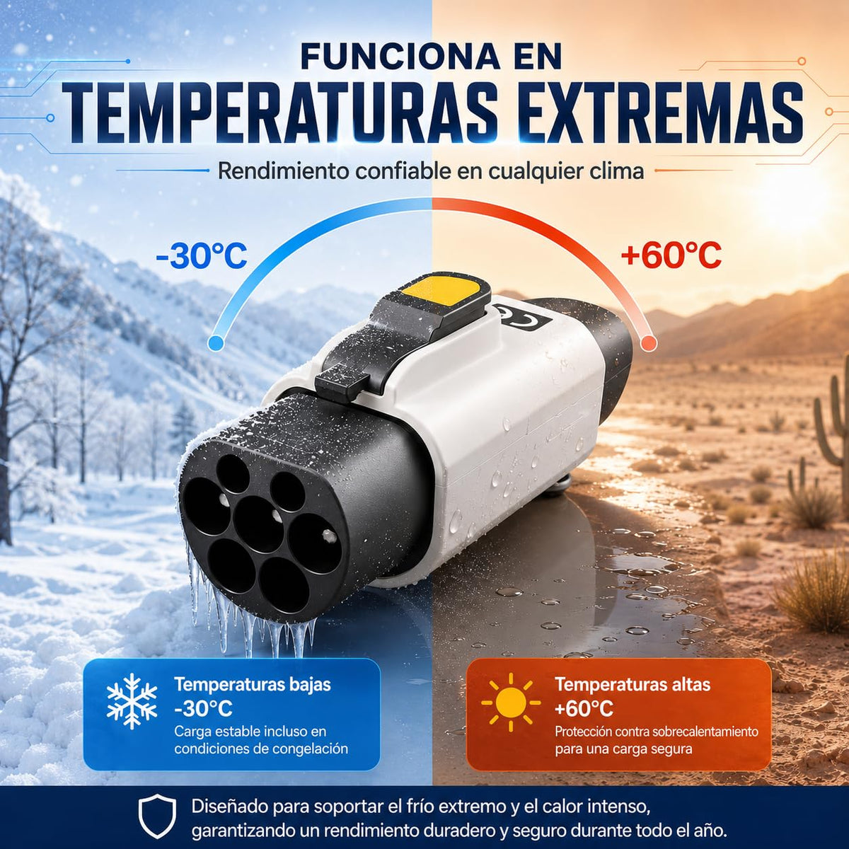 Adaptador de Carga AHFWGY Negro con Candado de Seguridad para Coches Eléctricos