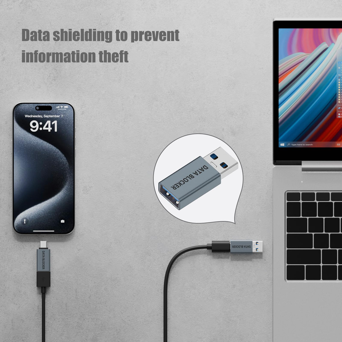 Bloqueador de Datos USB C Pastall Blanco Paquete de 4 Unidades Solo para Carga