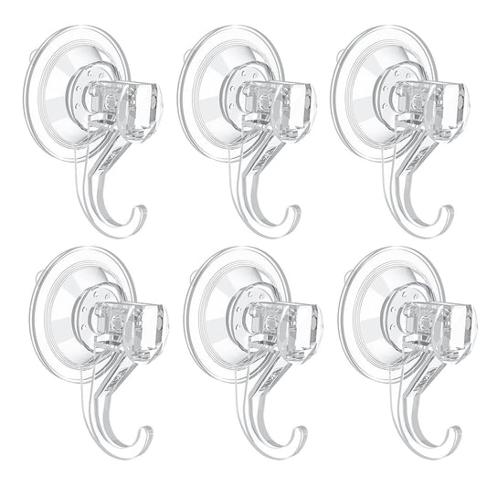 Ganchos de Ventosa VIS'V Transparentes Resistentes y Reutilizables en Set de 6 Unidades