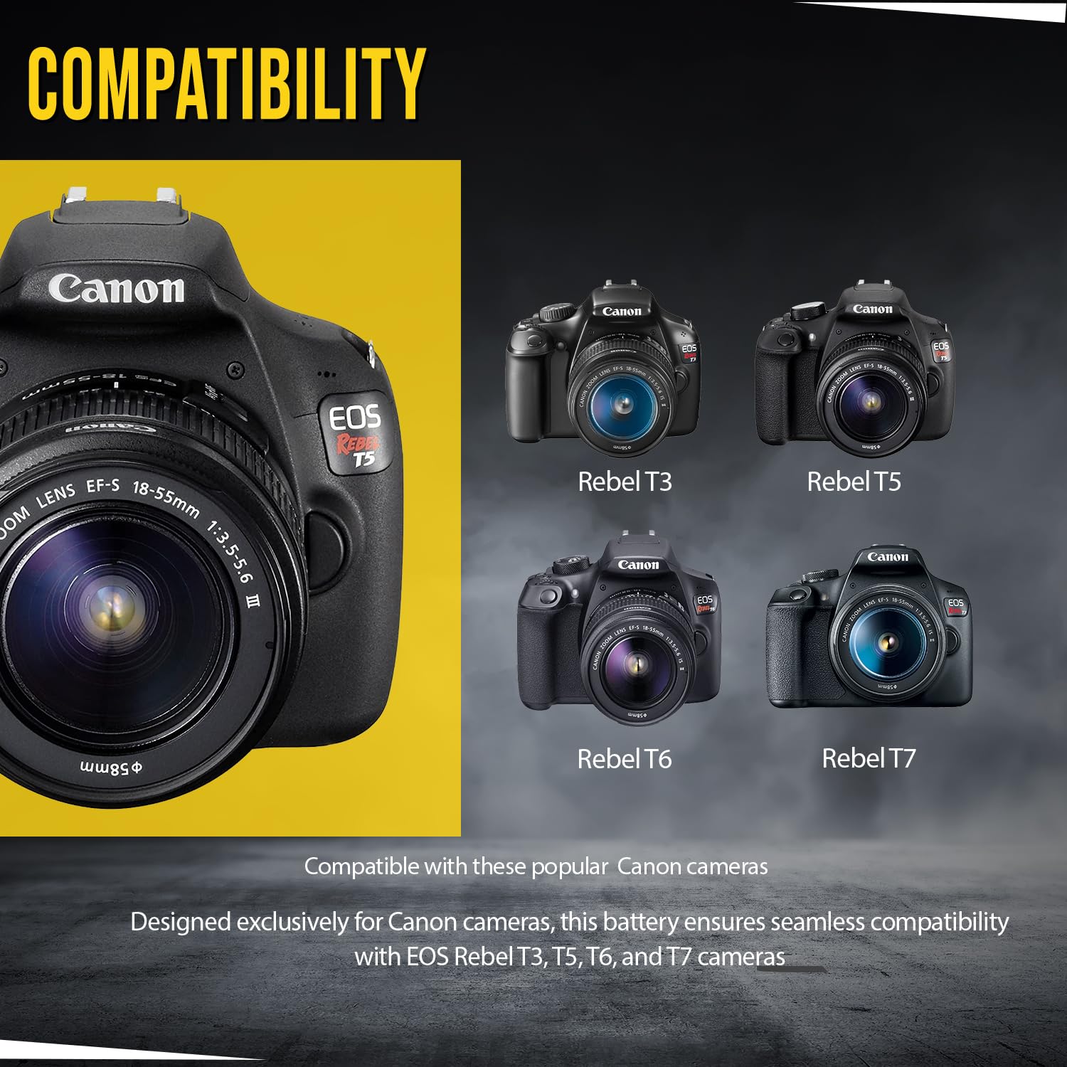 BM Premium 2-Pack de LP-E10 baterías para Canon EOS Rebel T3, T5, T6, Kiss X50, Kiss X70, EOS 1100d, EOS 1200d, EOS 1300d cámara Digital