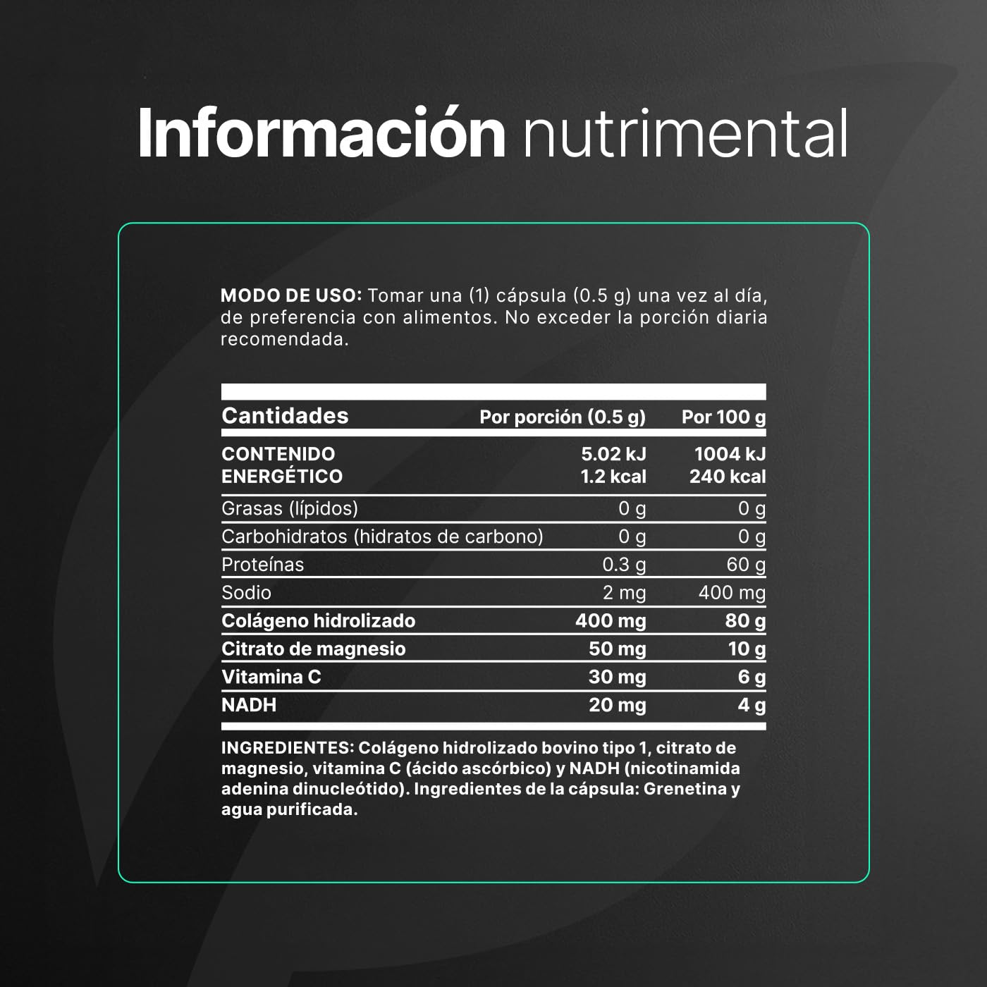 B Life NADH 200 Cápsulas | Nicotinamida adicionado con Citrato de Magnesio, Colágeno y Vitamina C | Antioxidante. NADH Blend B Life