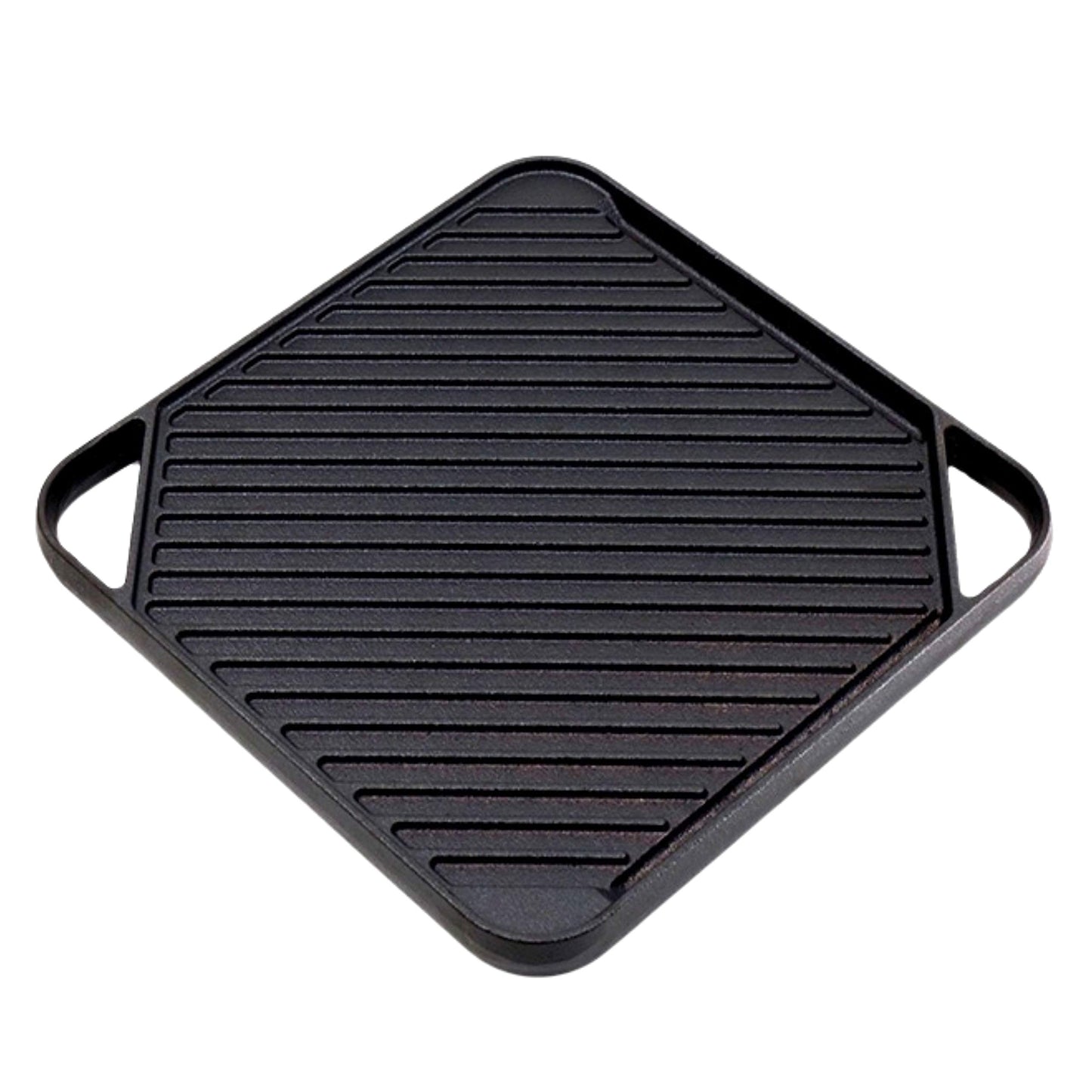 Bruntmor Sartén cuadrada de hierro fundido 2 en 1 con sartén reversible para estufa, sartén multicocción de 10 x 10 pulgadas, utensilios de cocina antiadherentes para camping