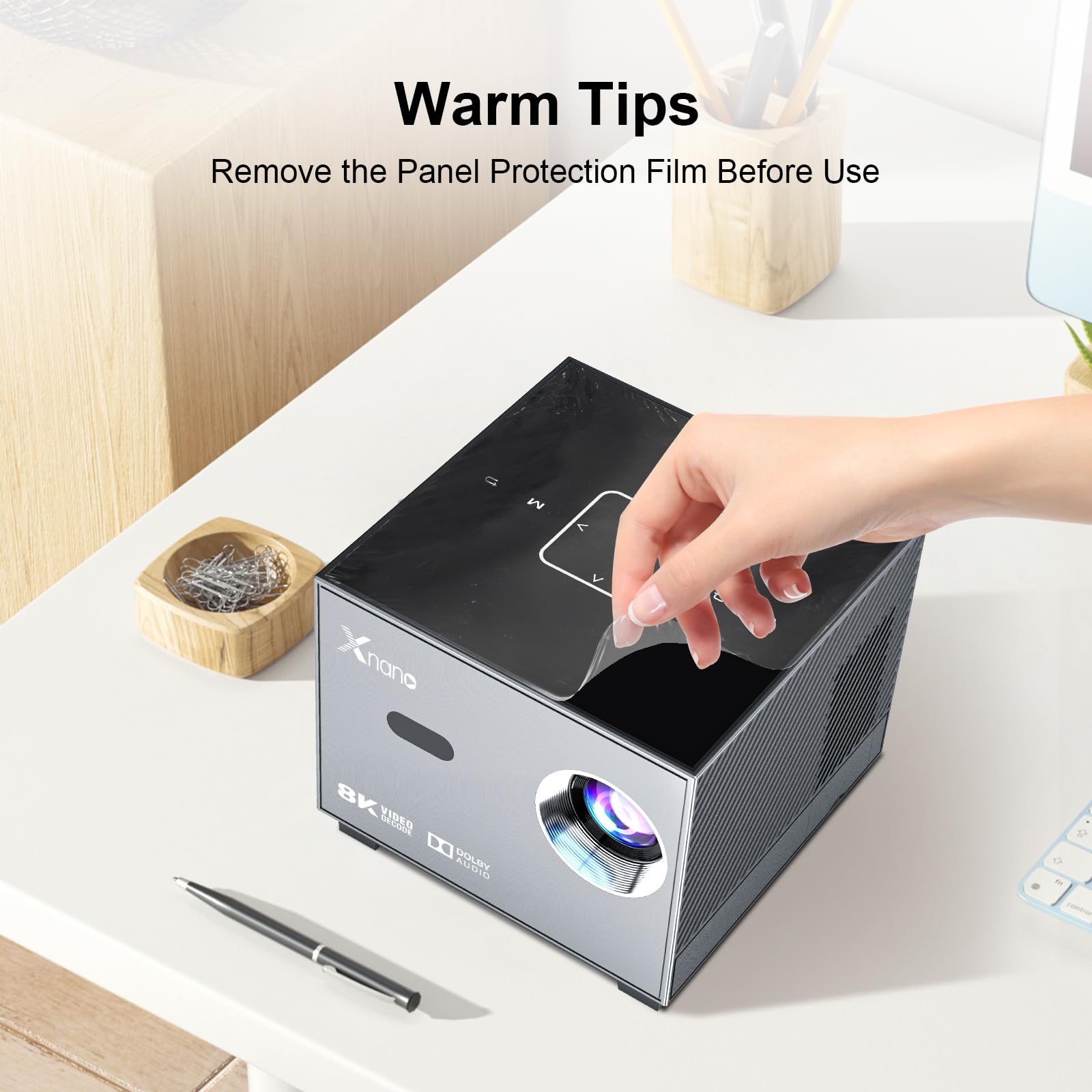 XNANO [Licencia de Netflix y AI Enfoque Eléctrico] Proyector 4K Compatible con Wi-Fi 6 y Bluetooth 5.0, Full HD 1080P para Cine en Casa con Asistente de Voz Inteligente y Corrección Trapezoidal 4D/4P