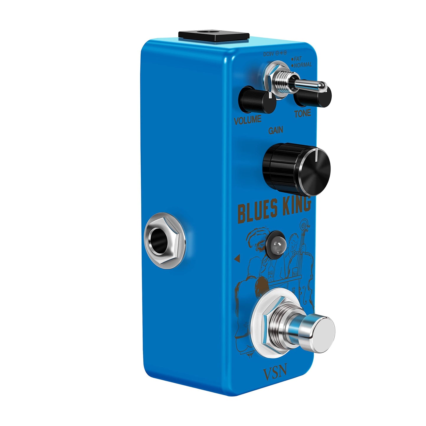 Pedal de Guitarra VSN Bluesy Blues Style Distortion Fat&Normal 2 Modes