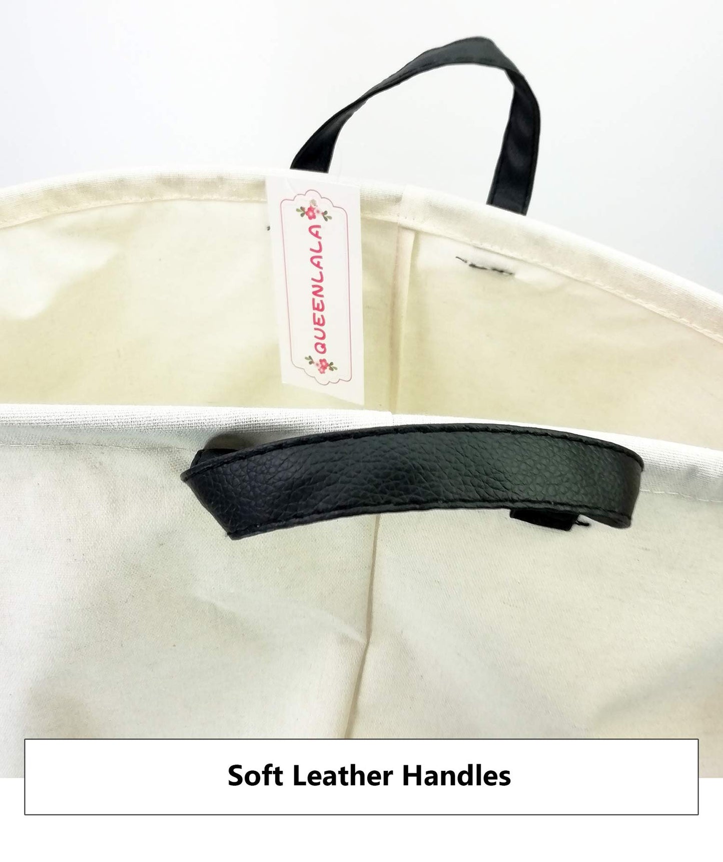 QUEENLALA Cesta de lavandería plegable impermeable de tela redonda para el hogar, juguetes