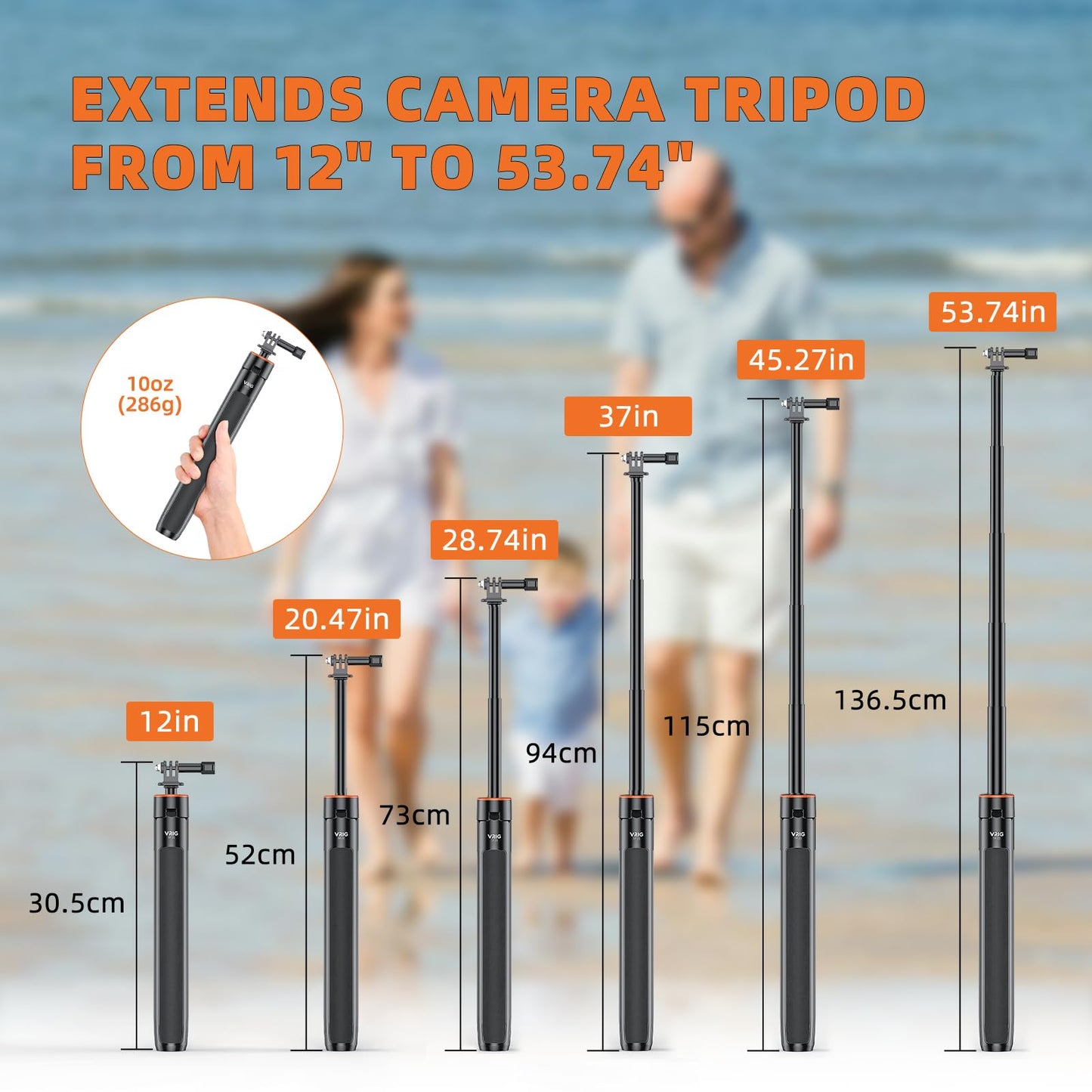 Trípode Extensible DJI 53.74 Pulgadas para Cámara GoPro y Osmo Pocket 3