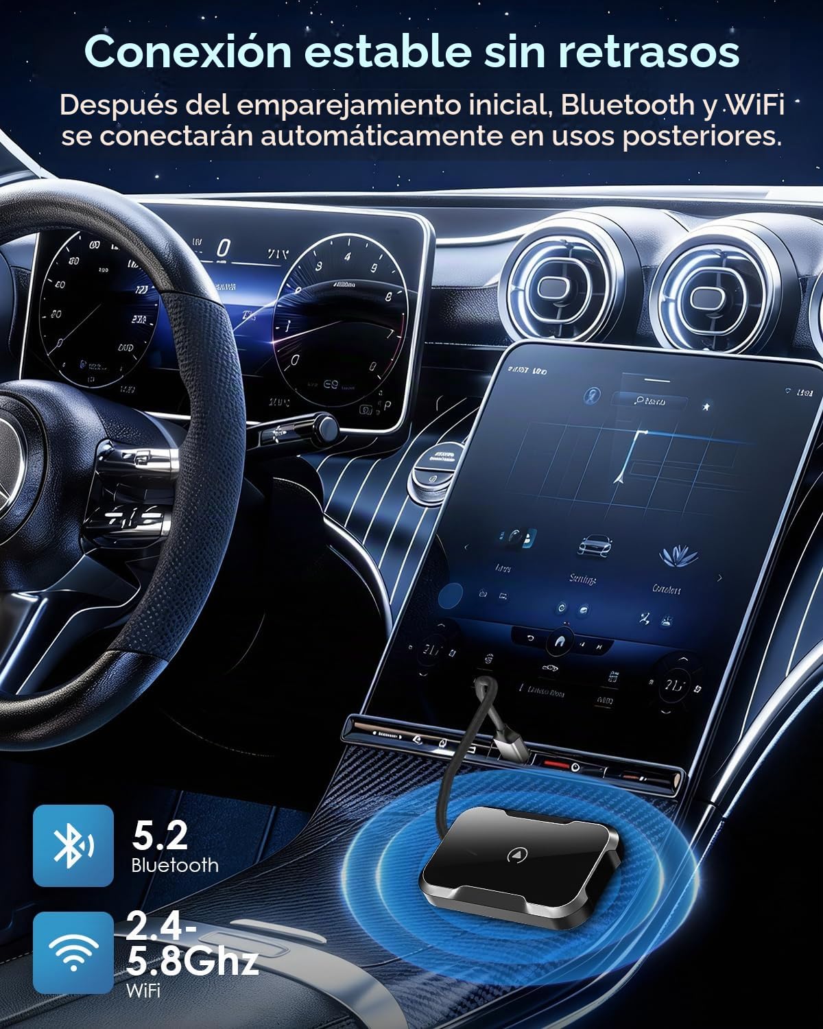 Adaptador Inalámbrico Musclez Blanco con Transmisión Dual WiFi y Bluetooth