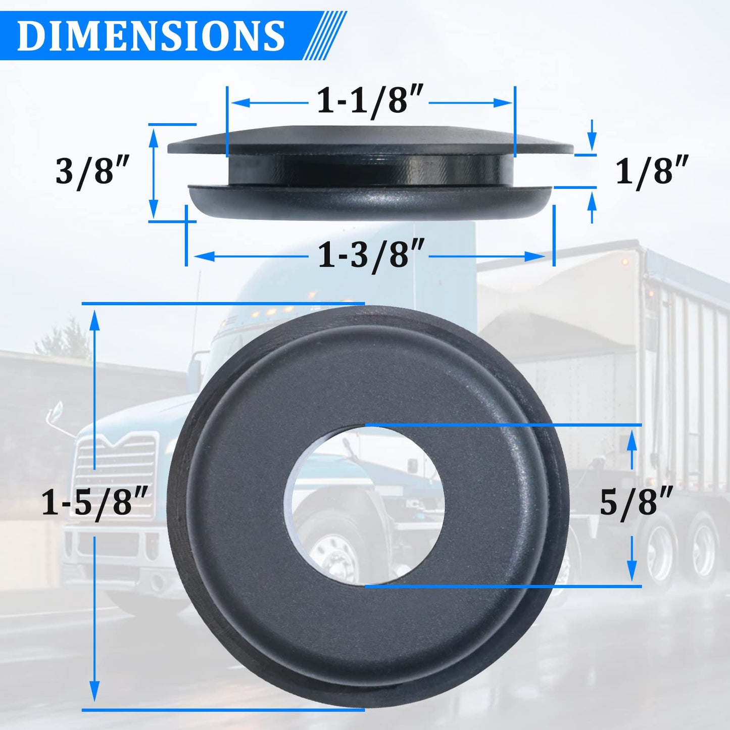 20 sellos de mano Glad, sellos de goma negra Glad Hand Seals para semircamiones 10028