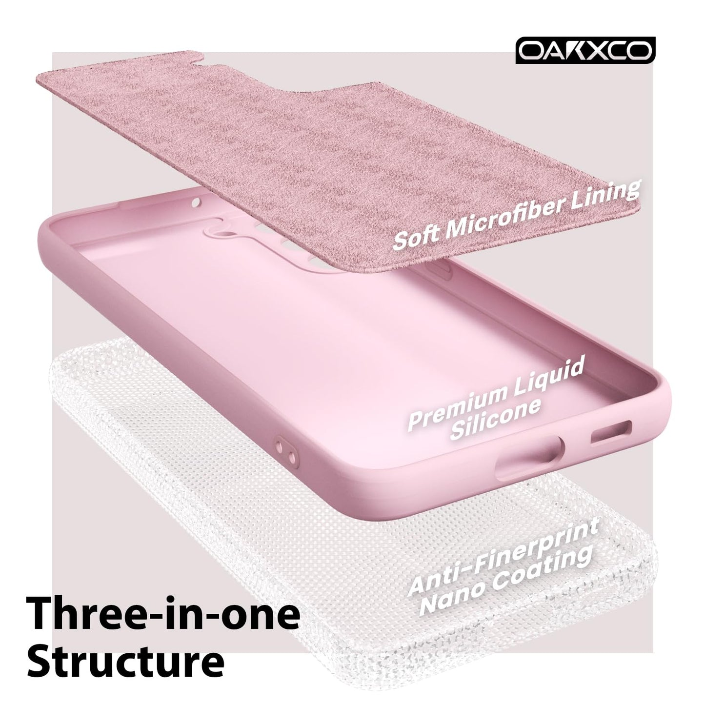 oakxco - Funda de silicona líquida para Samsung Galaxy S22 Plus, bonita funda delgada de goma suave TPU lisa de gel para mujeres y niñas, estética, mate sólido protector y a prueba de golpes, rosa
