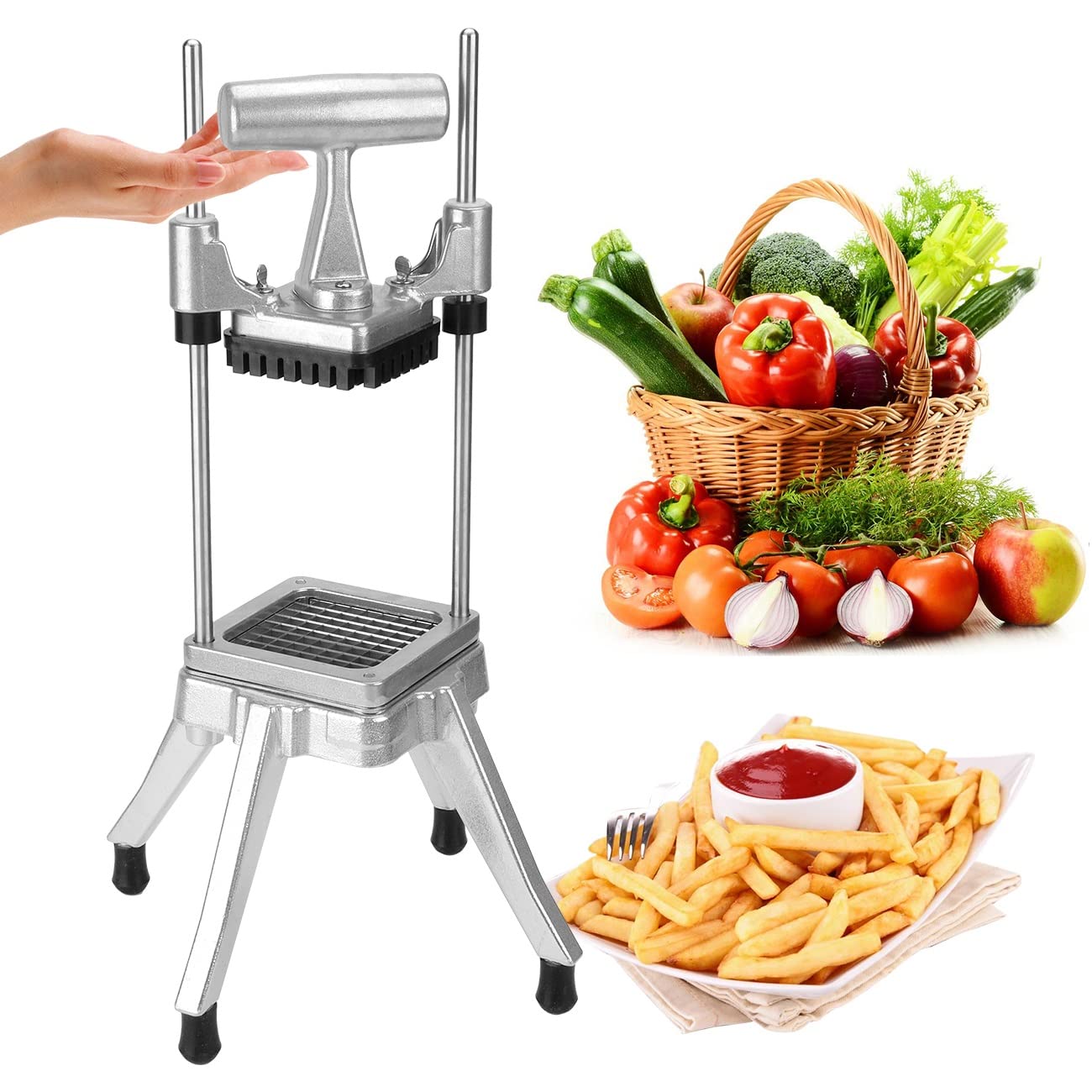 Picador Comercial de Verduras y Frutas WICHEMI Acero Inoxidable 1/4 Pulgadas