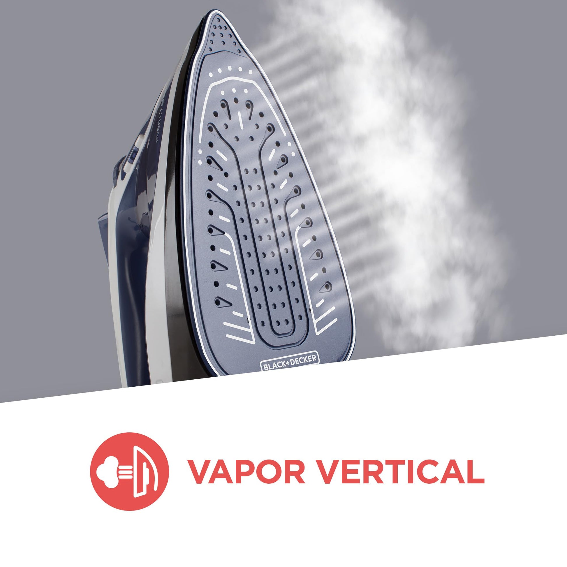 Black+Decker - Plancha de Vapor Even Steam con Suela Cerámica y Potente Golpe de Vapor, IR1920