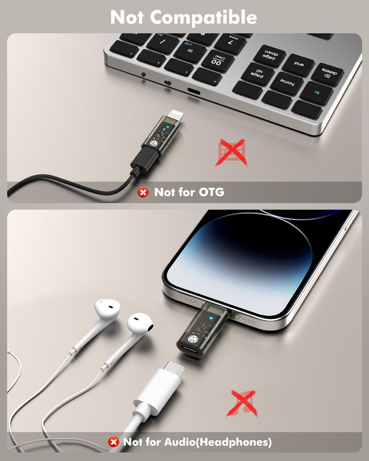 Adaptador USB C a Lightning Moko Compatible con 35 W de Carga Rápida y Sincronización de Datos para iPhone y iPad