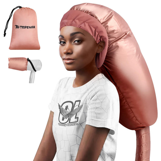 Accesorio Secador TEPENAR Oro Rosa Gorra Ajustable Extragrande para Cuidado del Cabello Rizado Natural