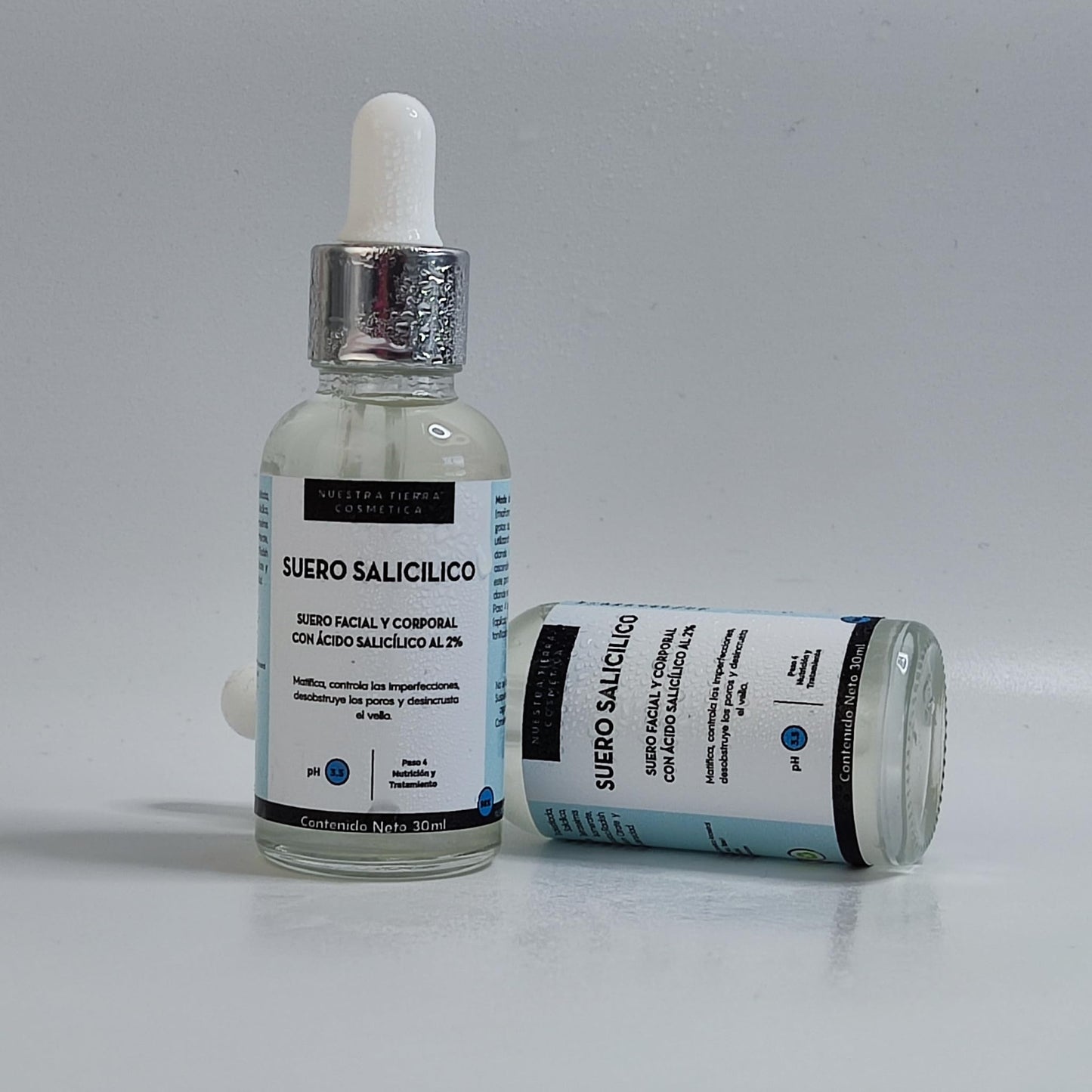 Suero de Ácido Salicílico al 2% Matificante, afina poros, combate brotes.