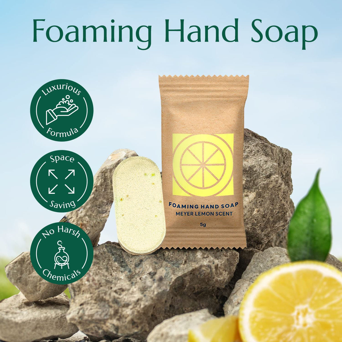 CLEANOMIC- Pastillas de jabón espumoso para manos (paquete de 6) - Recargas de jabón espumoso para manos, Recarga de jabón espumoso, Espuma para lavarse las manos