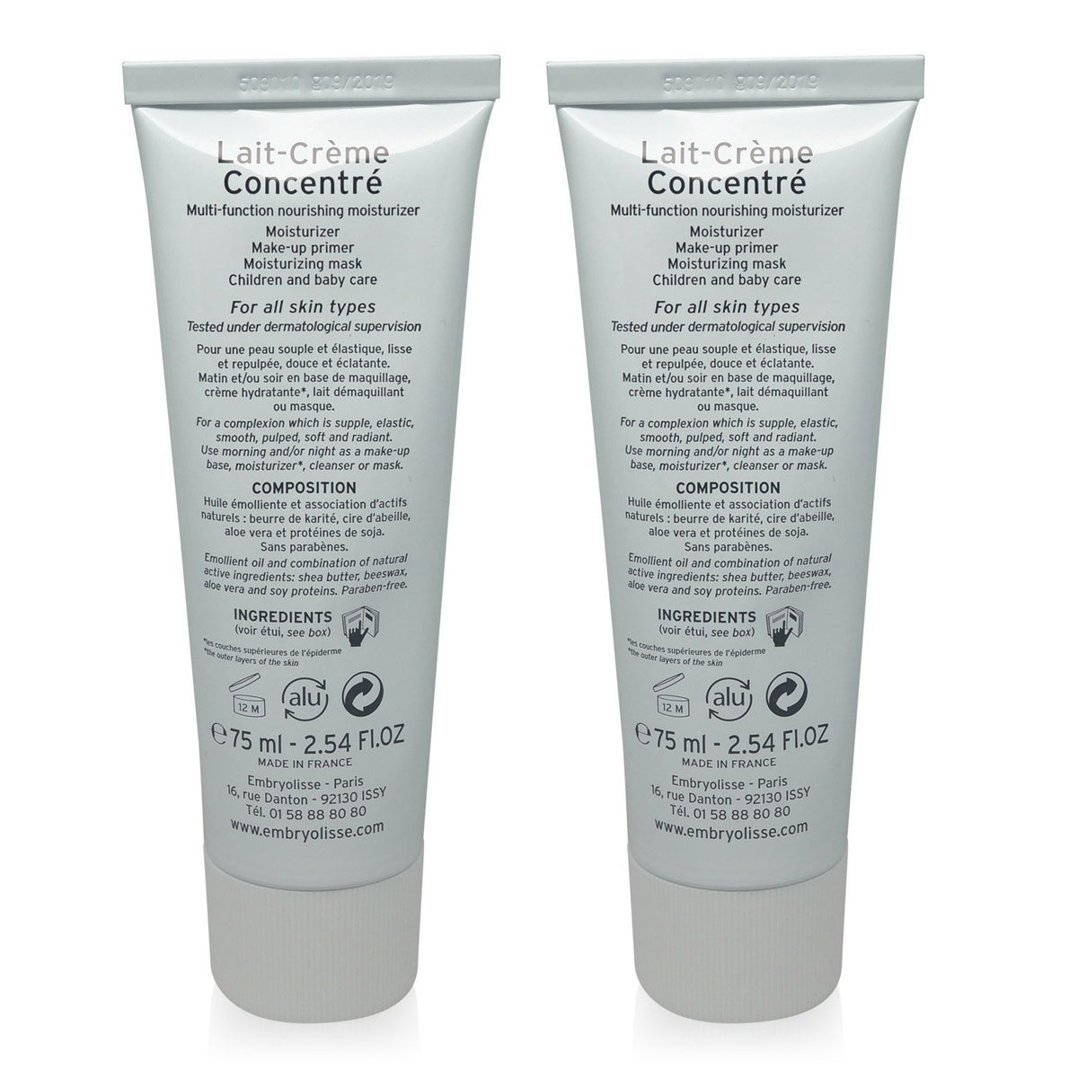 Embryolisse Lait-Creme Concentre 24-Hour Miracle Cream, 2.6 Fluid Ounce - 2 Pack