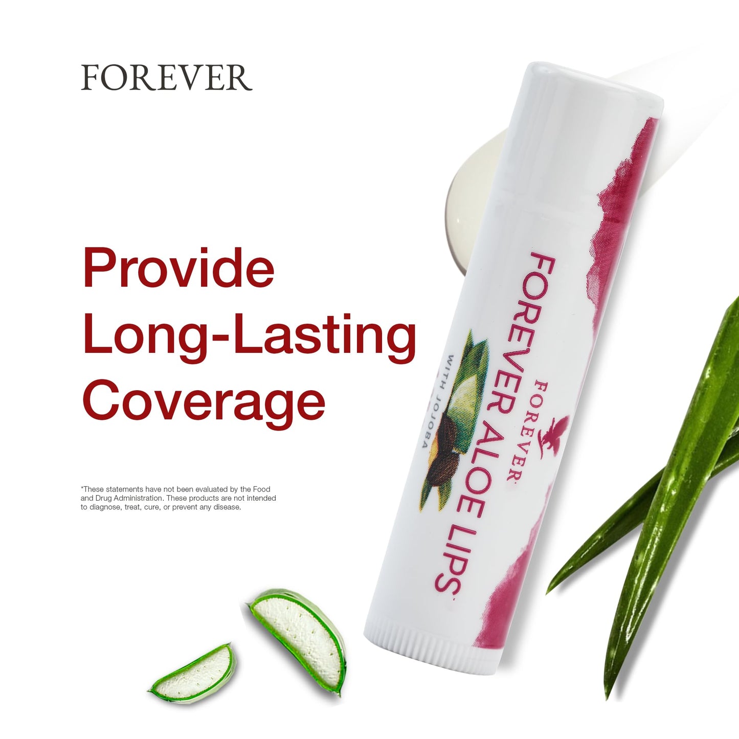Forever Living - Forever Aloe Lips - Ultimate Lip Care para cualquier clima - Bálsamo labial hidratante con áloe, jojoba y cera de abejas, vegano, paquete de 12