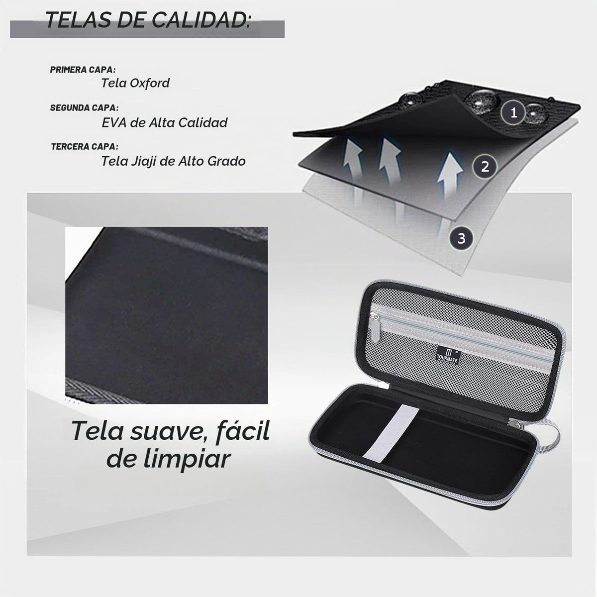 Estuche de Viaje Tourmate Negro para Calculadora Gráfica CASIO PRIZM FX-CG50 / FX-9750GIII