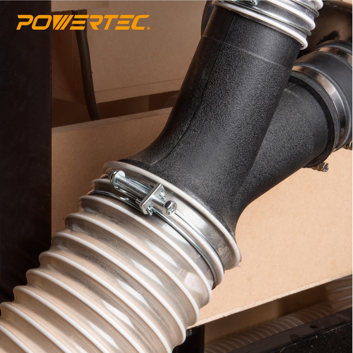 Abrazadera de Manguera Powertec de 4 Pulgadas, Paquete de 5