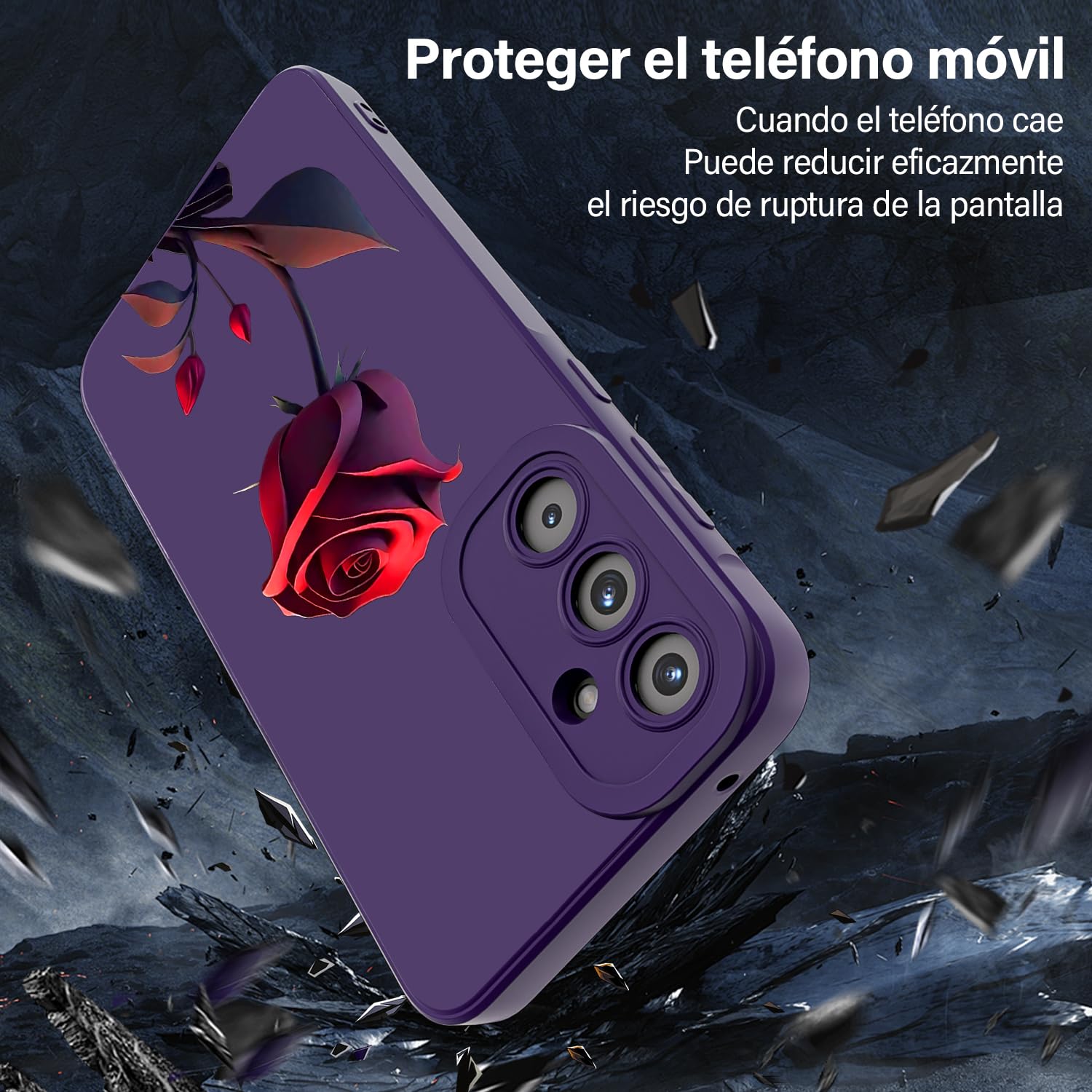 Threehao Funda para Samsung Galaxy A35 Case Uso Rudo, Ultra Delgado Flexible Silicona Púrpura Carcasa con Aesthetic Dibujos Flores, Antigolpes Anti-arañazos Protectora