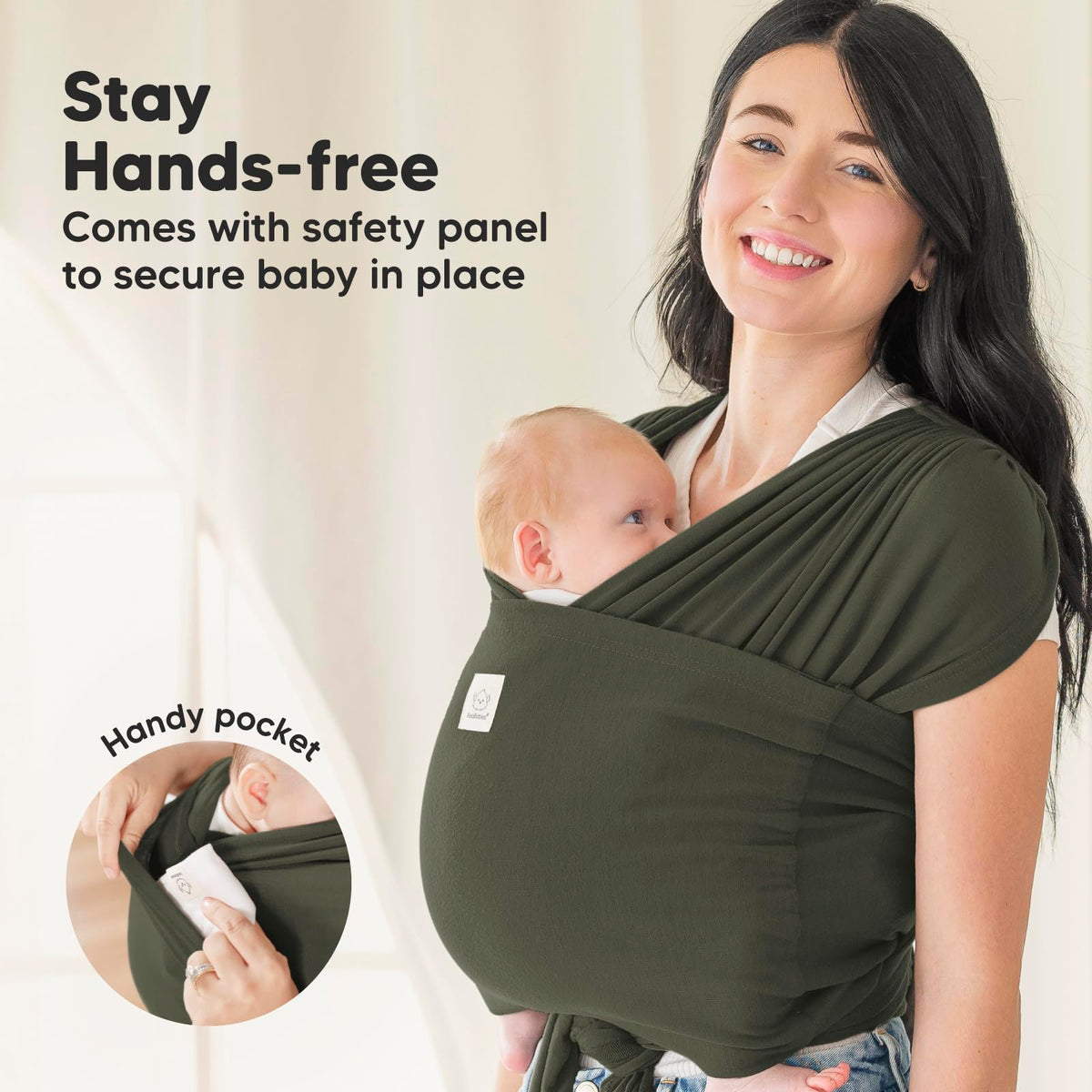 KeaBabies Fular para Bebé con Anillo y Correa Ring Sling, Portabebés D-Lite