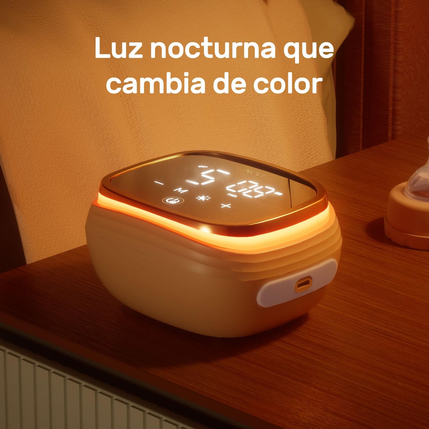 Extractor de leche eléctrico doble NCVI 8102, batería mejorada de 4400mAh con luz nocturna, extractor de leche portátil para la lactancia, 4 modos y 9 niveles, pantalla LED, con 8 bridas, bolsas para leche materna, almohadillas de lactancia