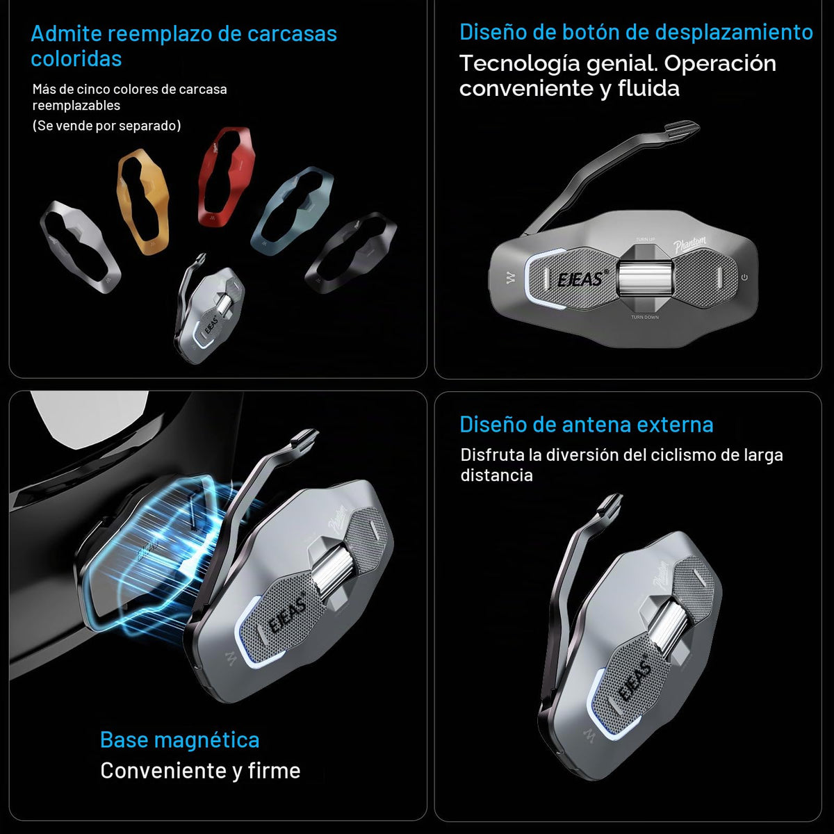 Casco de Motocicleta iSunergy X10 Bluetooth Negro con Intercomunicador y Reducción de Ruido para Hombre