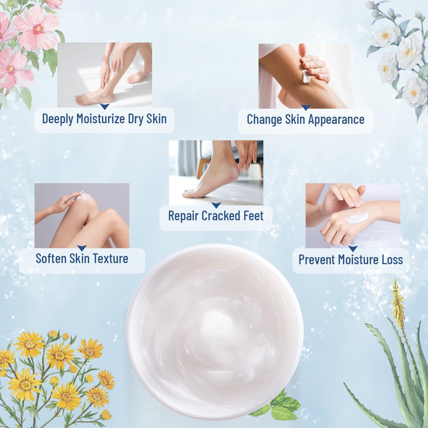 Crema de Urea al 42% más Ácido Salicílico al 2% para el Tratamiento de Reparación de Pies, Talones, Rodillas, Codos y Manos Secos y Agrietados. Hidrata y Elimina Callos, Durezas, Piel Muerta y Suaviza las Uñas de los Pies.