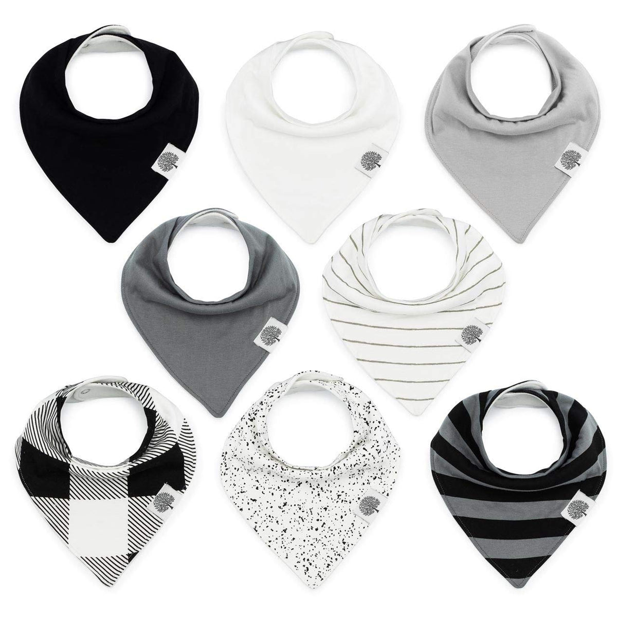 Parker baberos bandana baberos para bebé, 8 unidades, para niños, niñas, unisex, "Lunar Set"