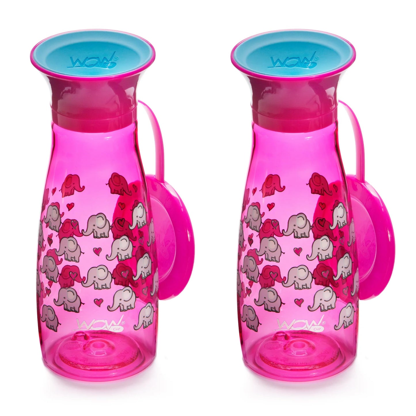 Wow Cup Mini 360 - Taza para beber, 12 onzas, paquete de 2 (rosa)