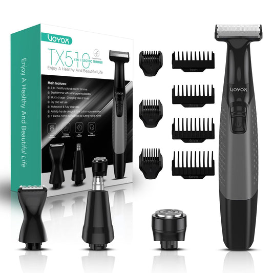 Cortadora de Barba VOYOR Negra Profesional con Peine Ajustable para Hombre