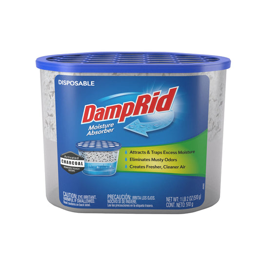 DampRid Absorbente de humedad desechable sin fragancia con carbón activado, 18 onzas, absorbente de humedad y removedor de olores