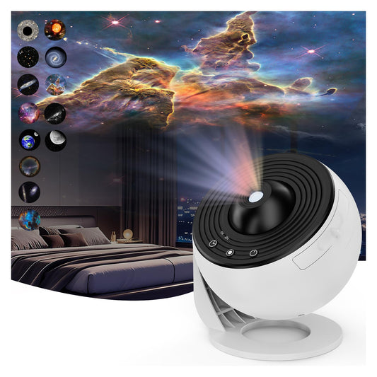 Proyector VanSmaGo Nebulosa Giratoria 360° Estrellada para Decoración de Recámara para Niños