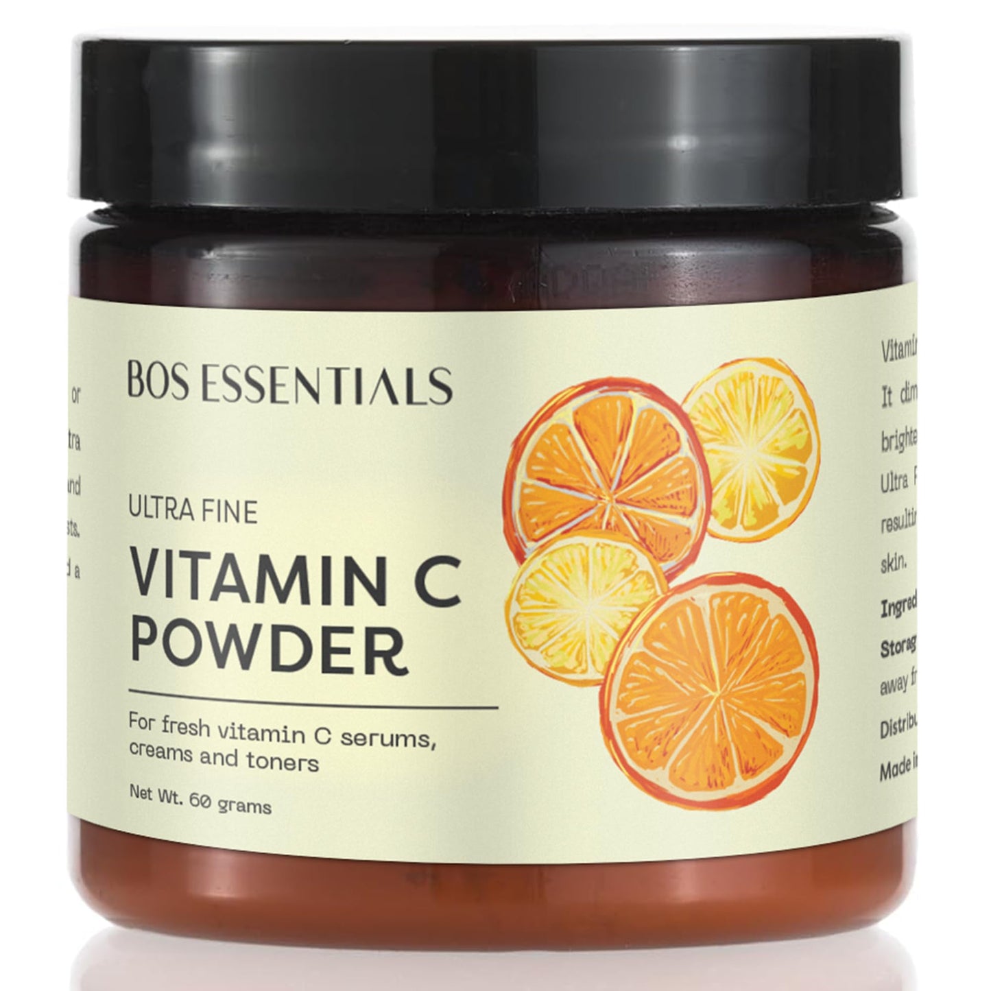 Polvo de vitamina C de grado cosmético ultrafino | SE DISUELVE AL INSTANTE EN AGUA | La mejor calidad disponible (MALLA 325) | Haga su propio suero de vitamina C fresco y efectivo