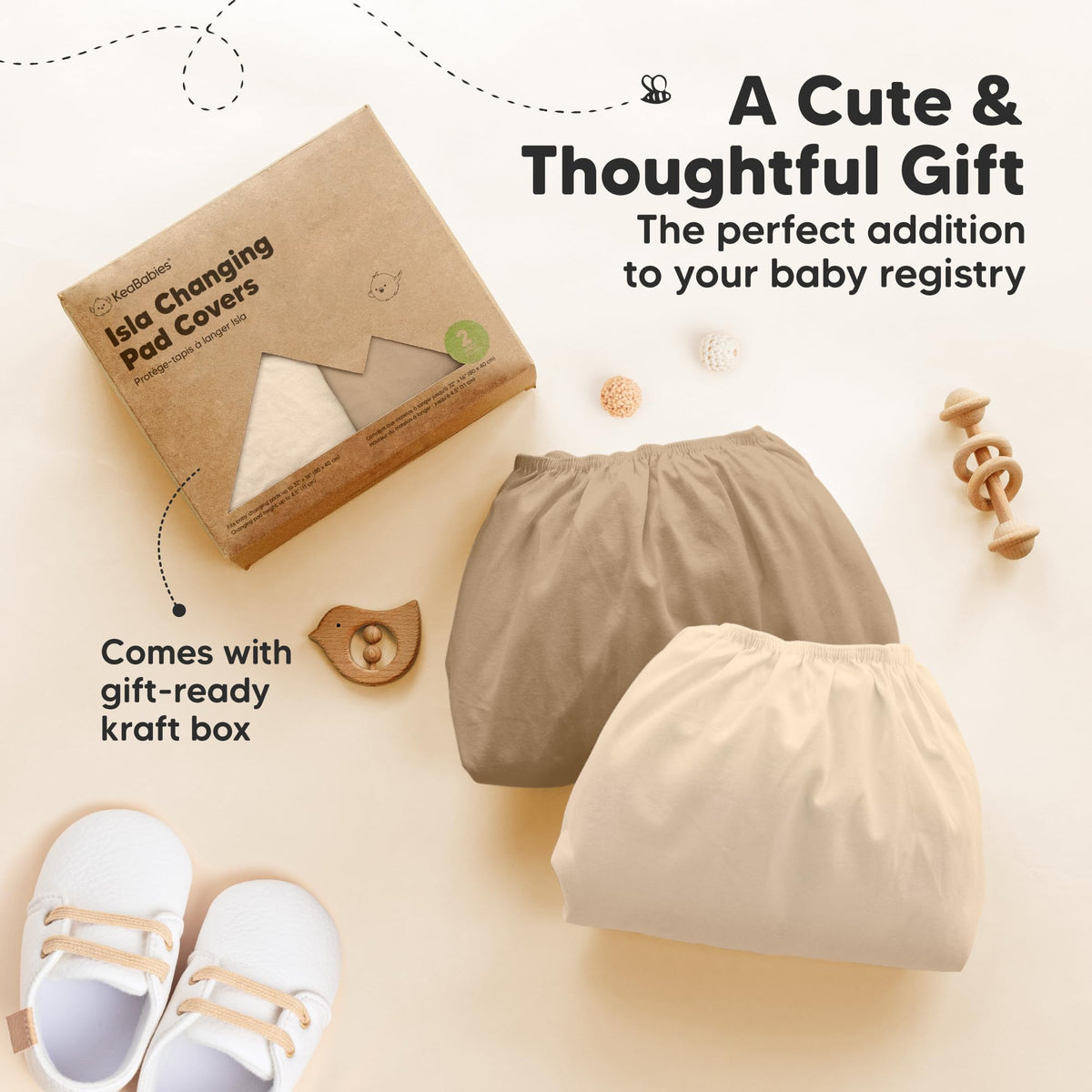 Paquete de 2 fundas para cambiador de bebé para niña, niño, neutro, viscosa suave derivada de bambú para cambiador de mesa, funda para cambiador de pañales, funda para cambiador de pañales para bebé,