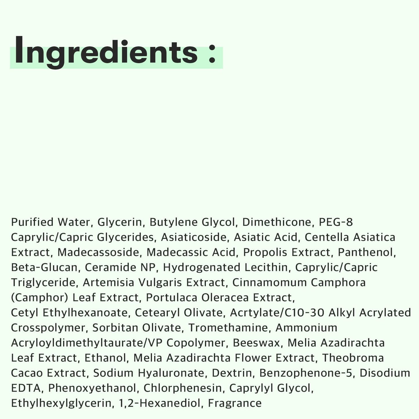 VT COSMETICS VT CICA Crema de cuidado con ingredientes CICALIAO Crema Hidratante Antiacné, 50 ml