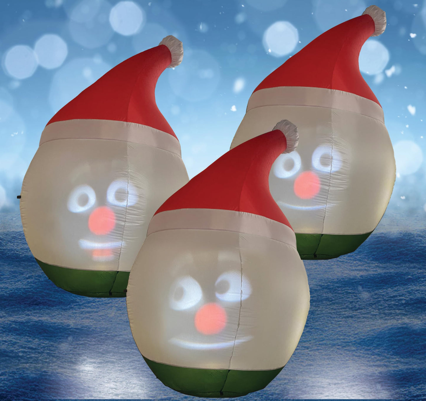 ANIMAT3D Muñeco de Nieve Inflable Inflable Mr. Chill Talking con visualización HD integrada de 56 Pulgadas y proyector Integrado + Altavoz Incluye 30 Minutos de Contenido