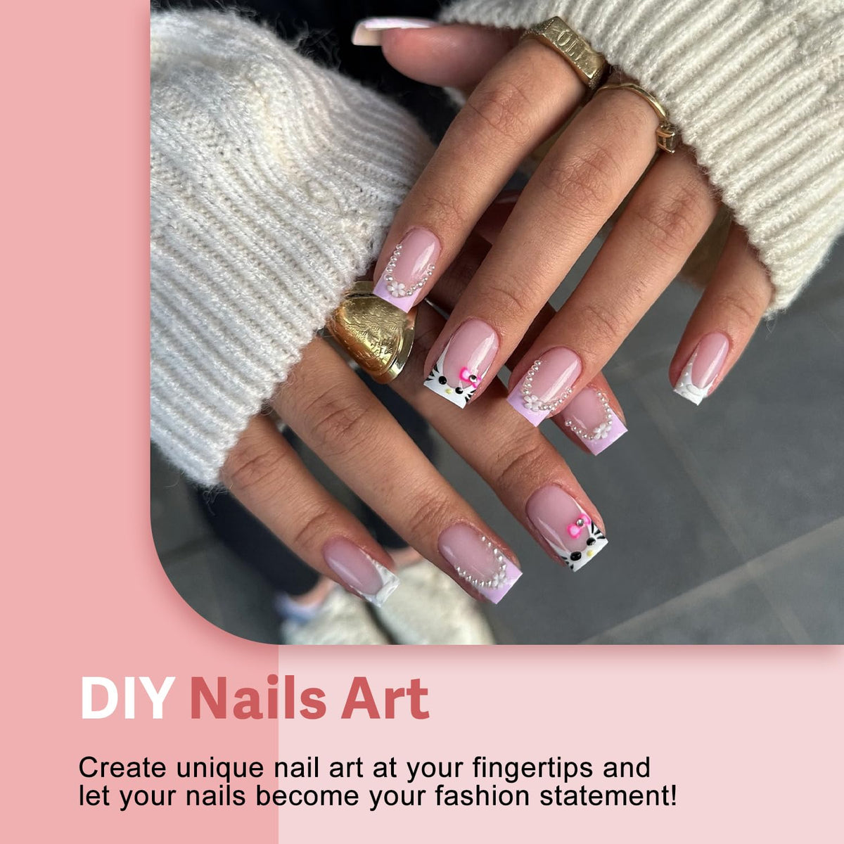 SXVME- Qué naturales son: estos diseños de uñas cuadradas con prensa francesa de color rosa claro se ven muy naturales, con un acabado perfecto que se adapta al lecho ungueal y un color base rosa nude